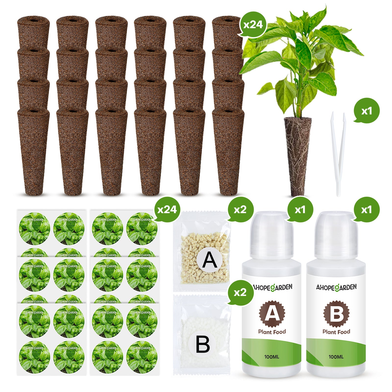 garden seed starter kit Ahopegarden 52 Pcs Seed Starter Kit for Indoor Garden Hydroponics Growing Systems