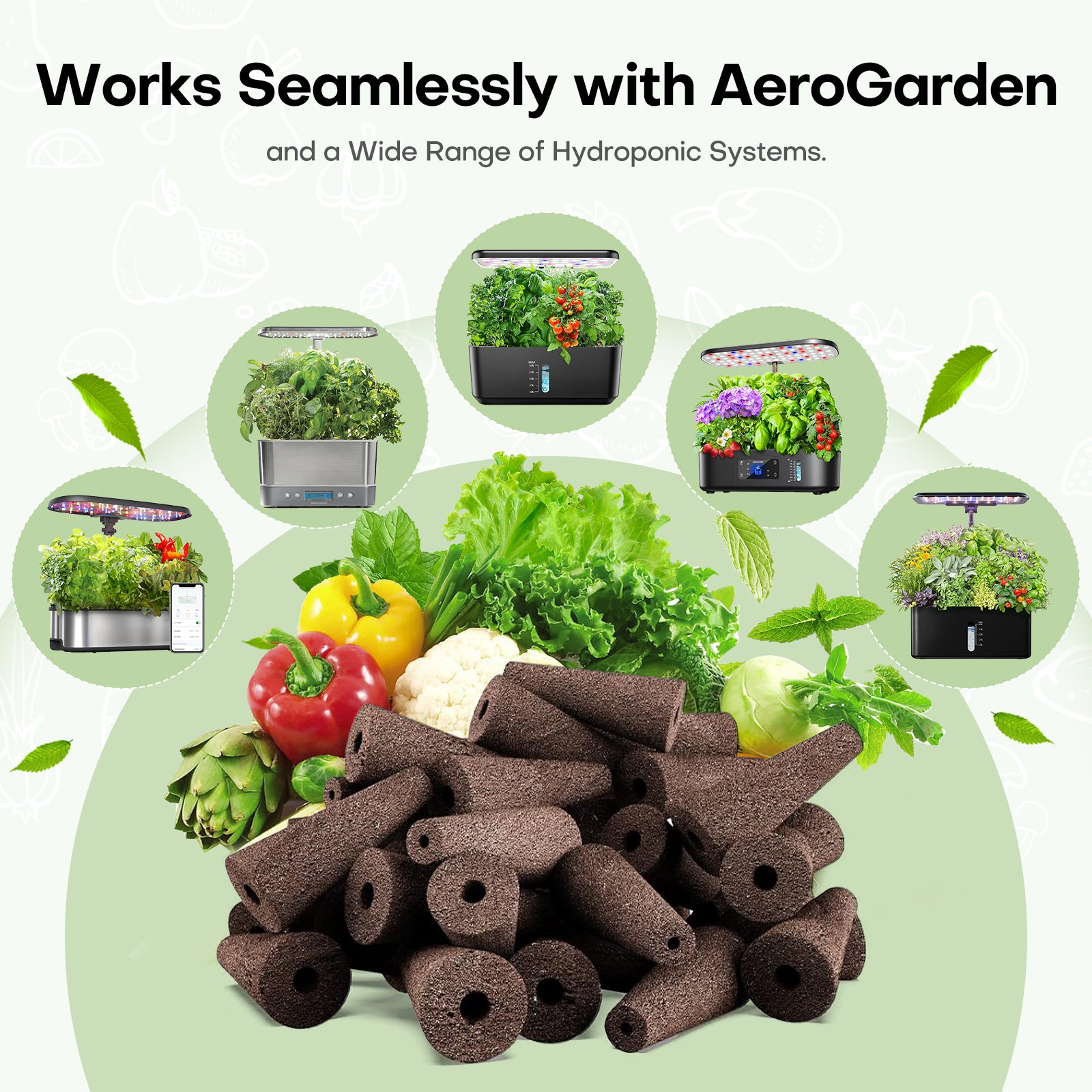 hydroponic starter plants Ahopegarden 52 Pcs Seed Starter Kit for Indoor Garden Hydroponics Growing Systems