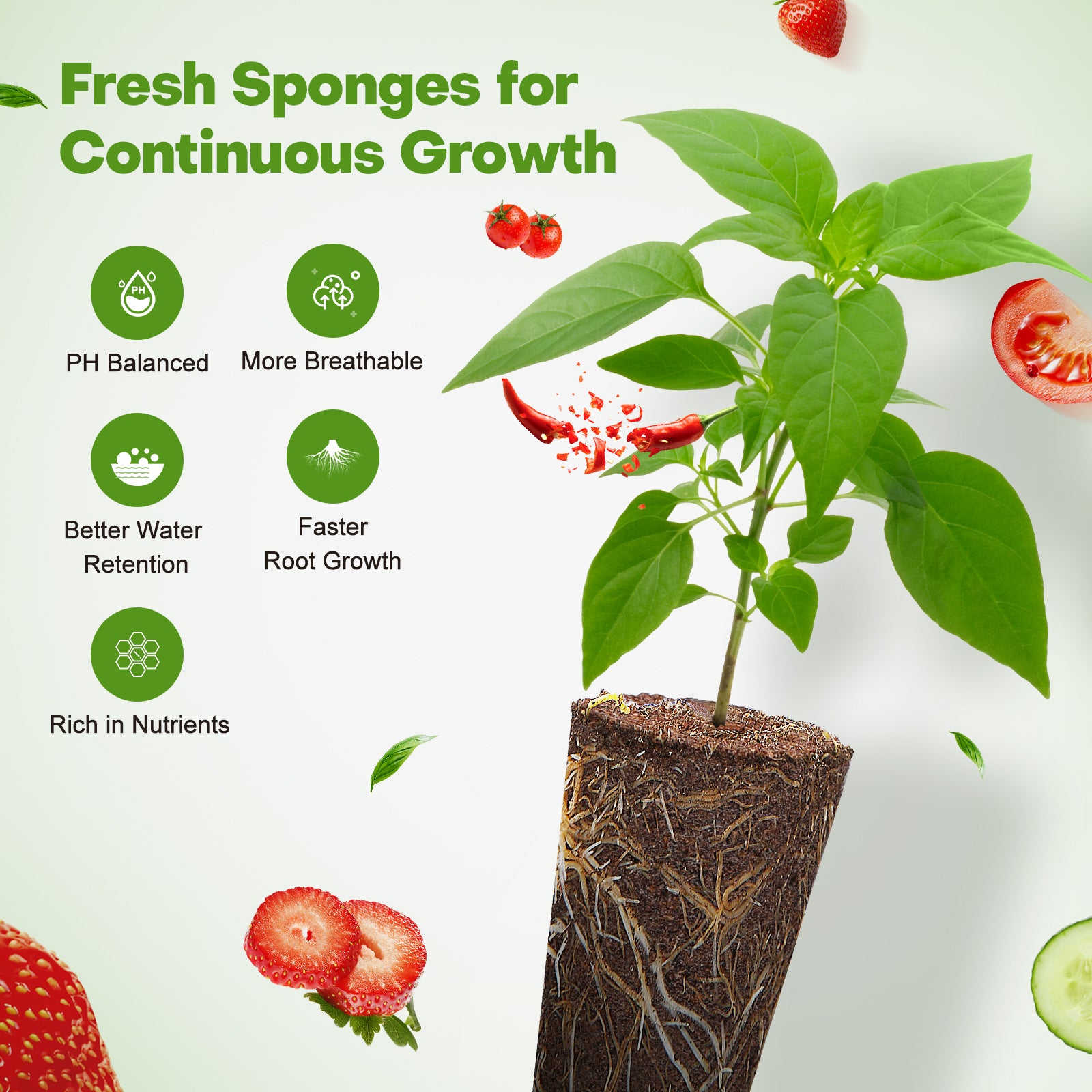 120 Pcs Grow Sponges for Hydroponic