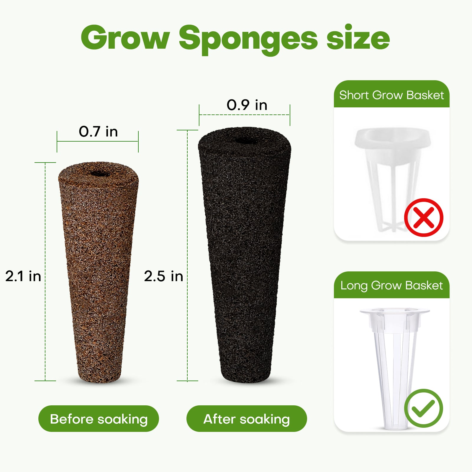 50 Pcs Grow Sponges for Hydroponic