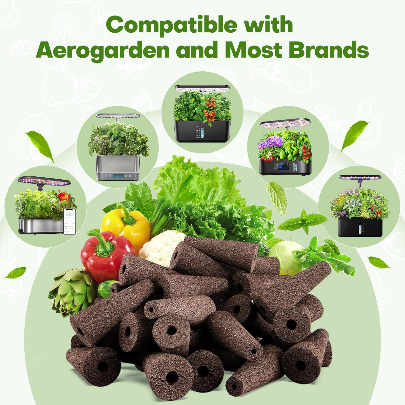 50 Pcs Grow Sponges for Hydroponic