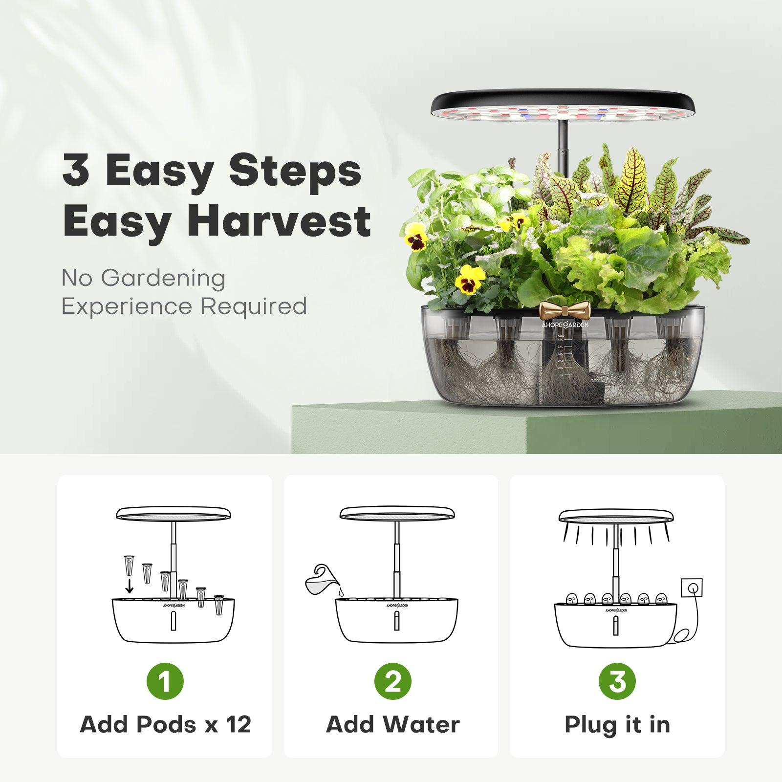 3 Easy Steps to Set Up Ahope Transparent Smart Garden Hydroponic System